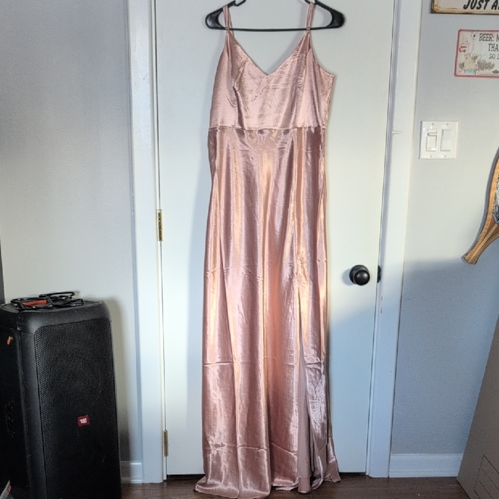 Birdy Grey Blush Satin Maxi Dress